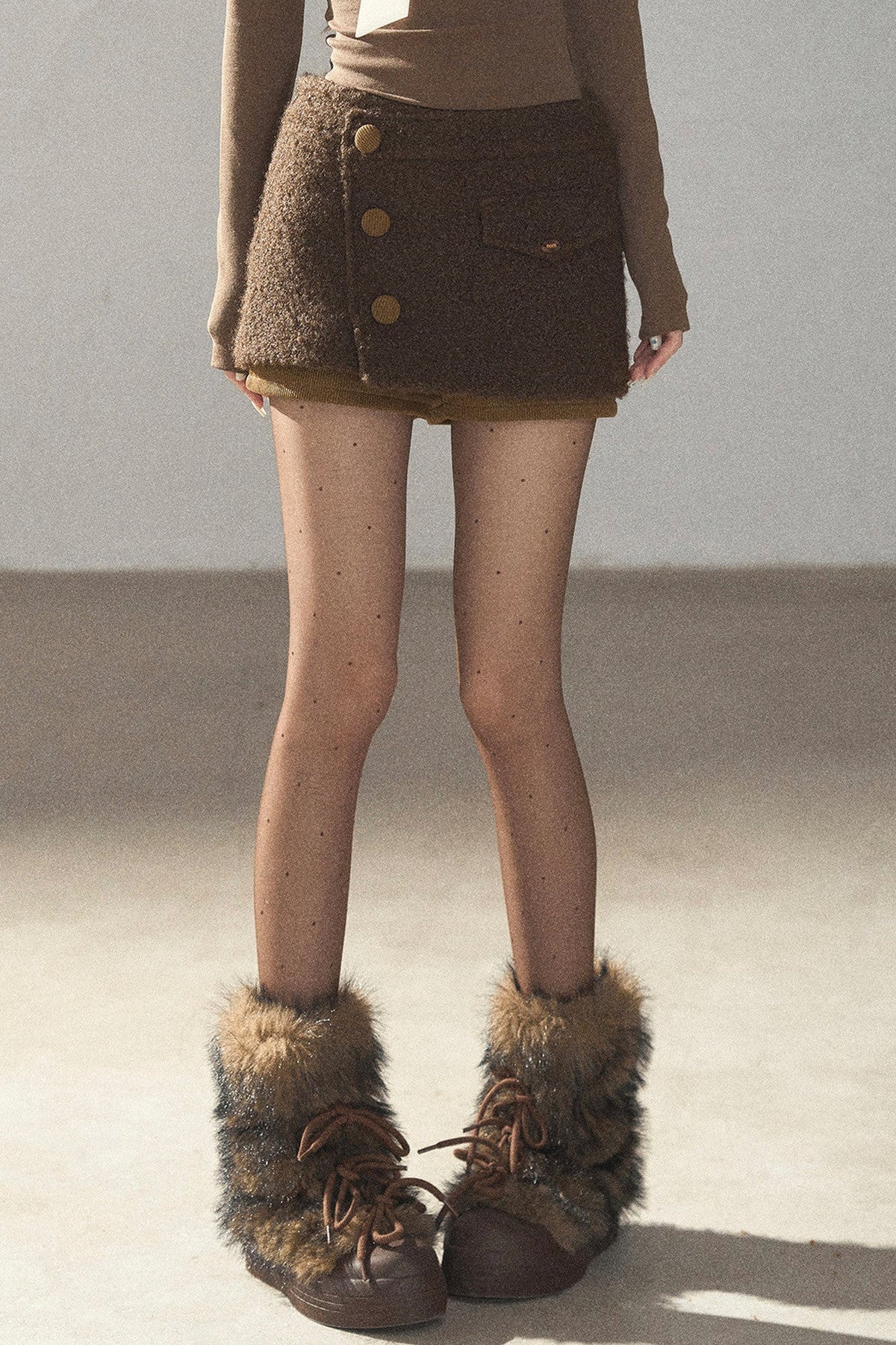 Boucle Layered-Look Skirt