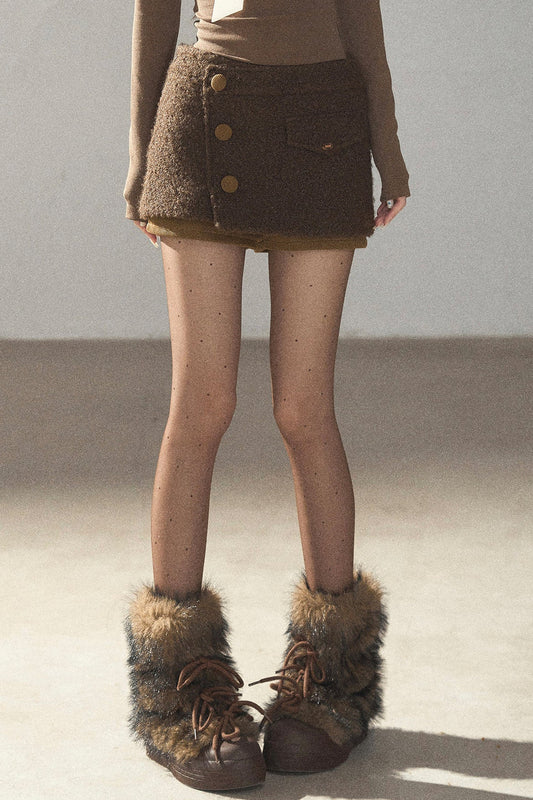 Boucle Layered-Look Skirt