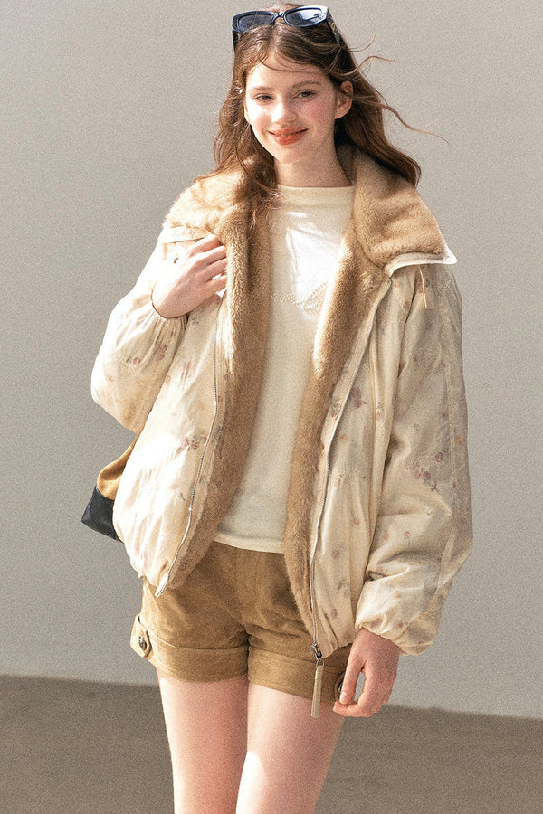 Double-Sided Reversible Floral Lapel Jacket