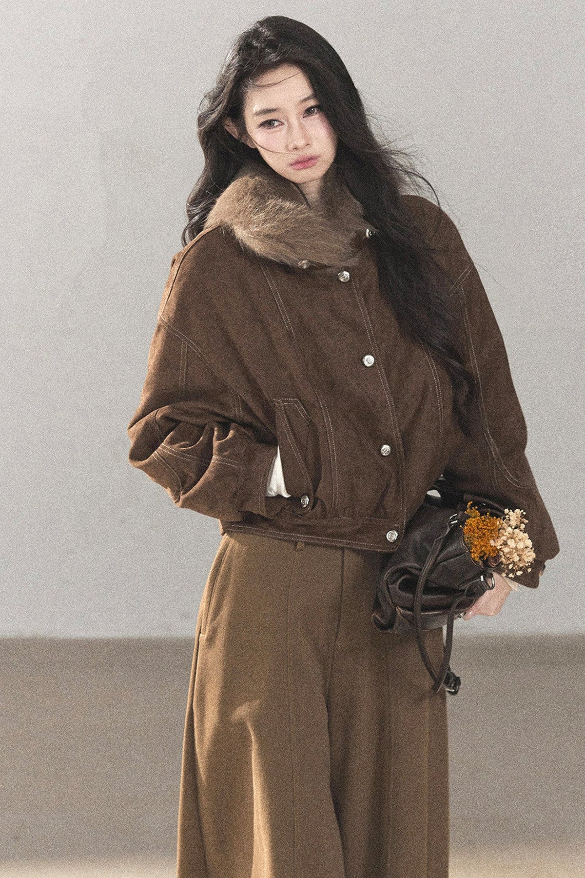 Real Fox Fur Goose Down Parka Jacket