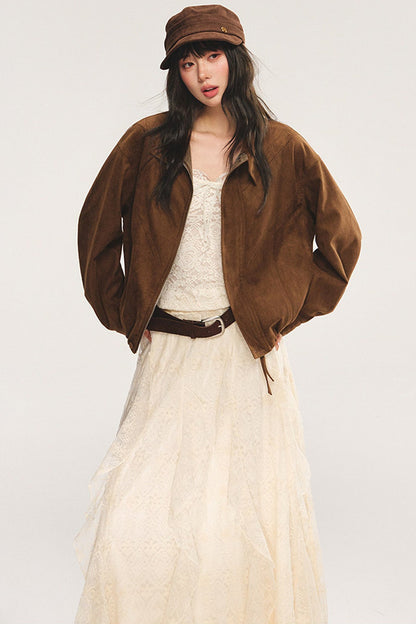 Loose Retro Suede Jacket