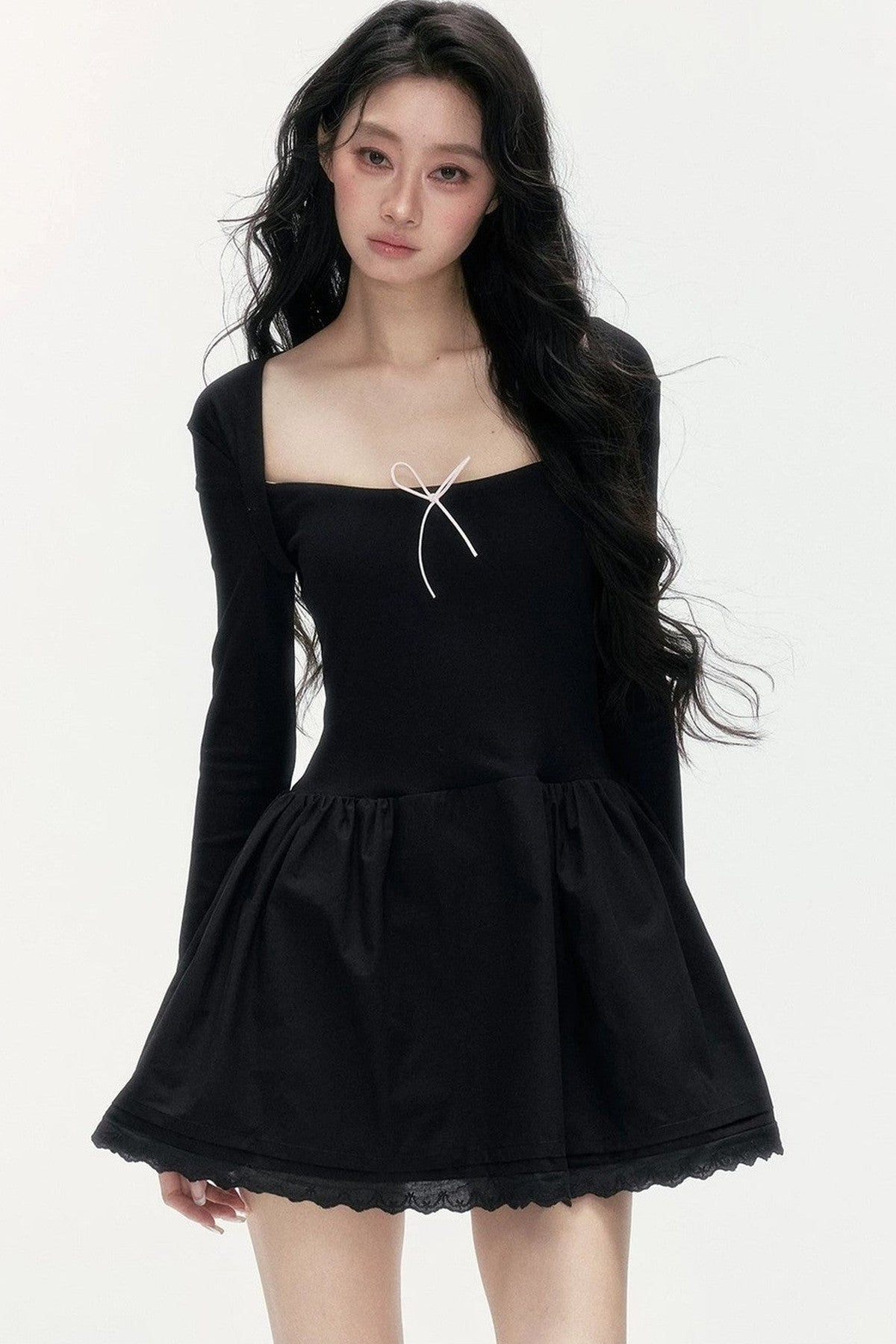 Lace Patchwork Knit Dress