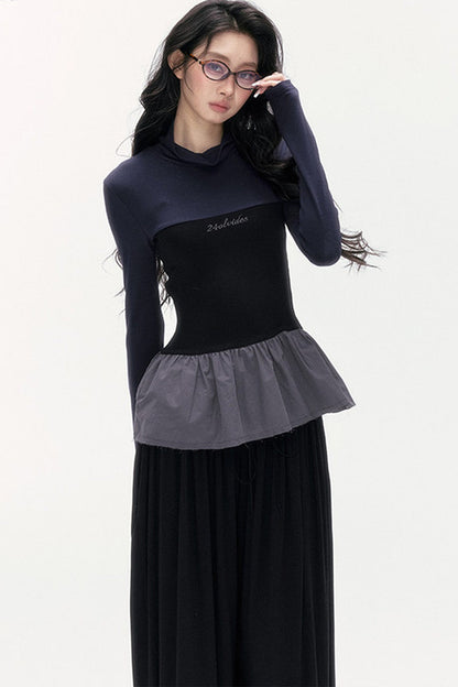 Tencel Wool Layered-Look Top and Lantern Pants Set-Up