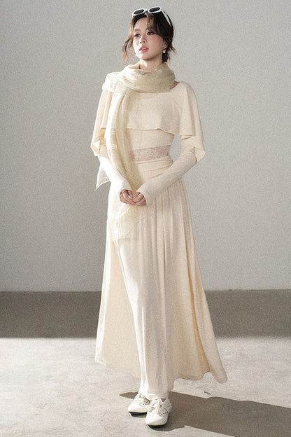 Long-Sleeved Lace Patchwork Dress