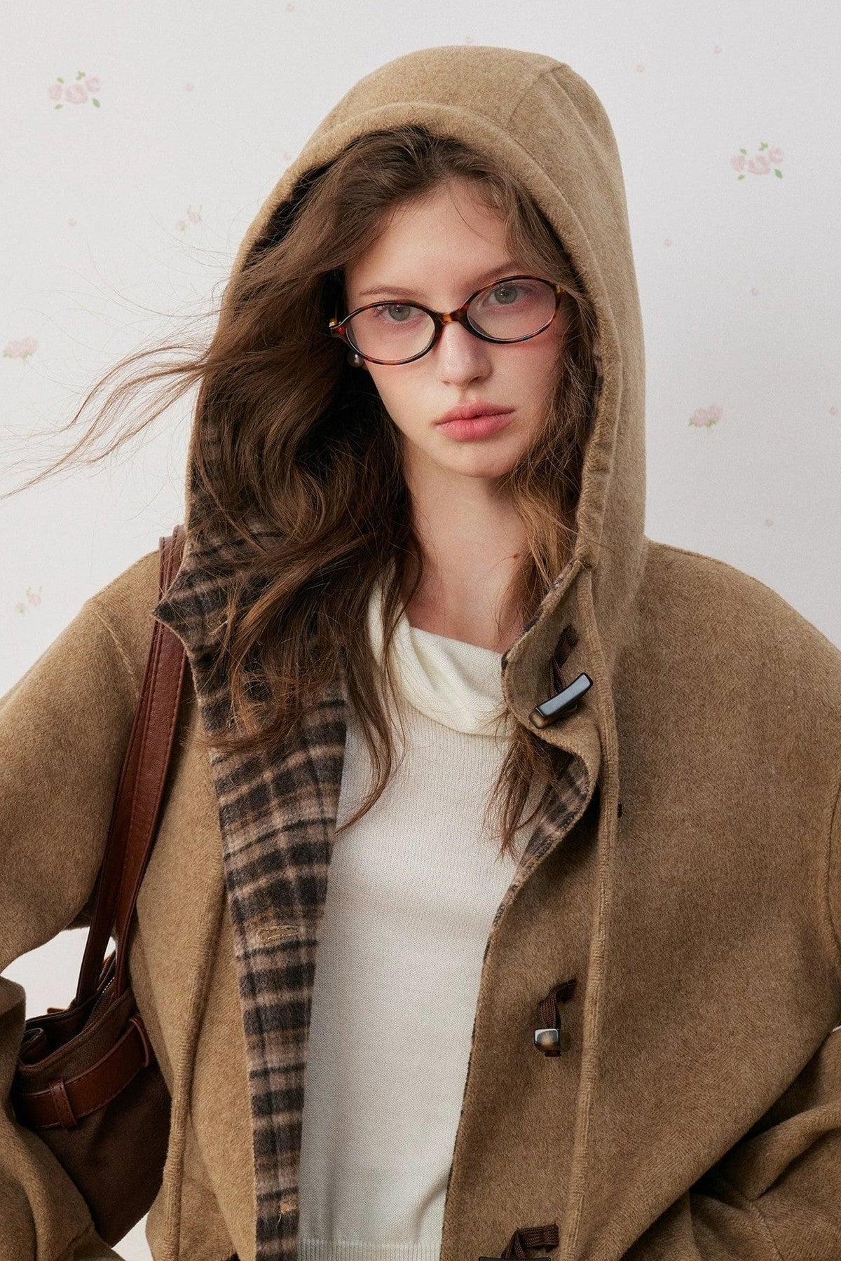 Long Plaid Double-Sided Wool Coat