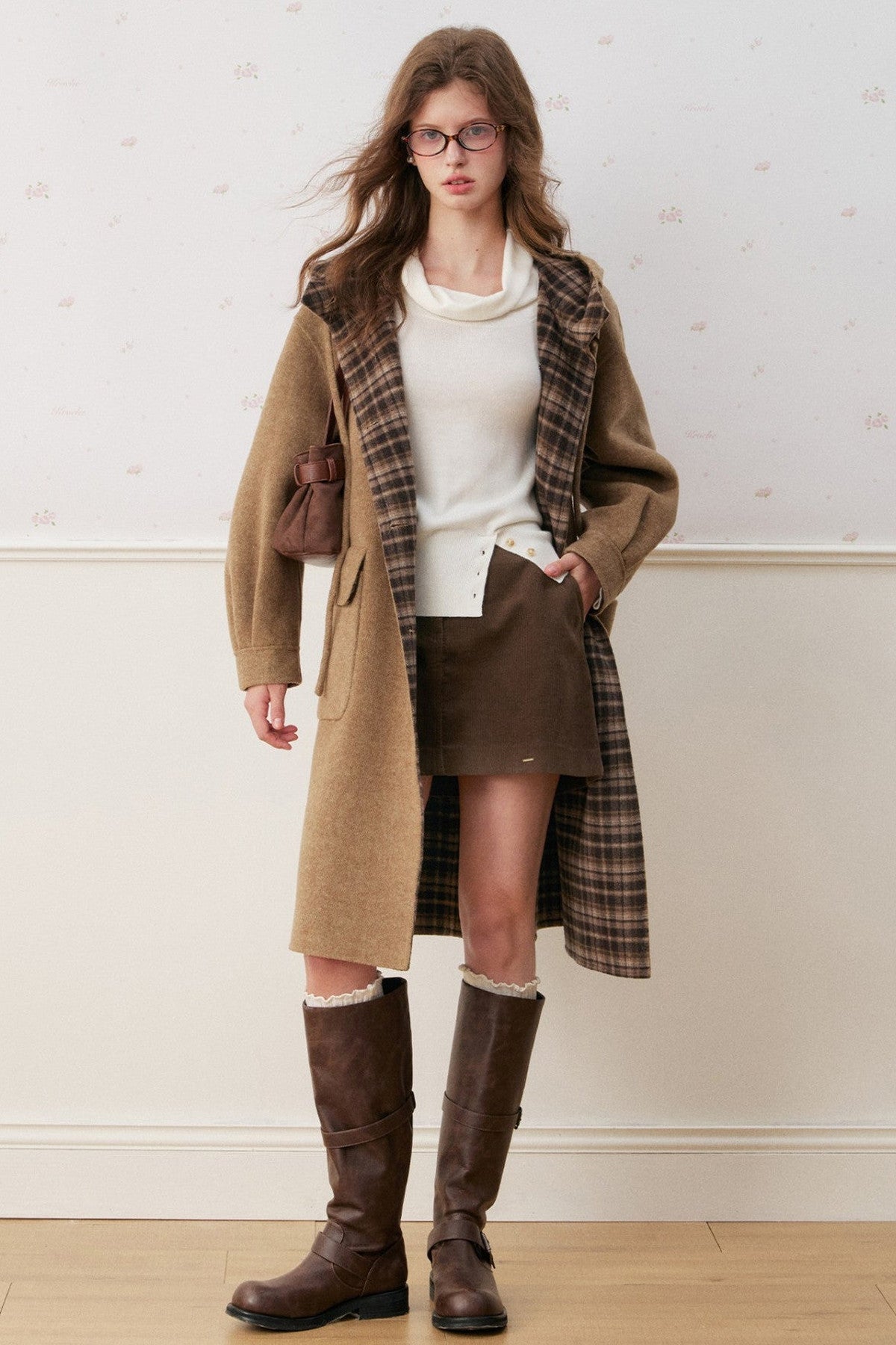 Asymmetric Diagonal Button Cowl Knit Top