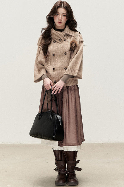 Double-Breasted Knit Jacket