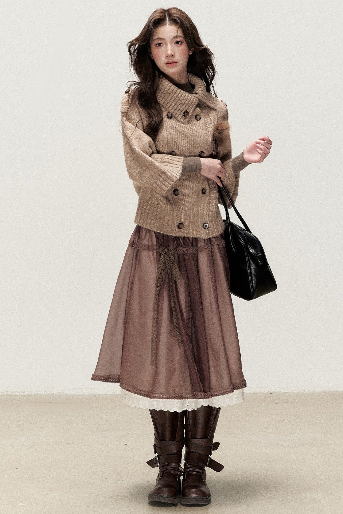 Double-Breasted Knit Jacket