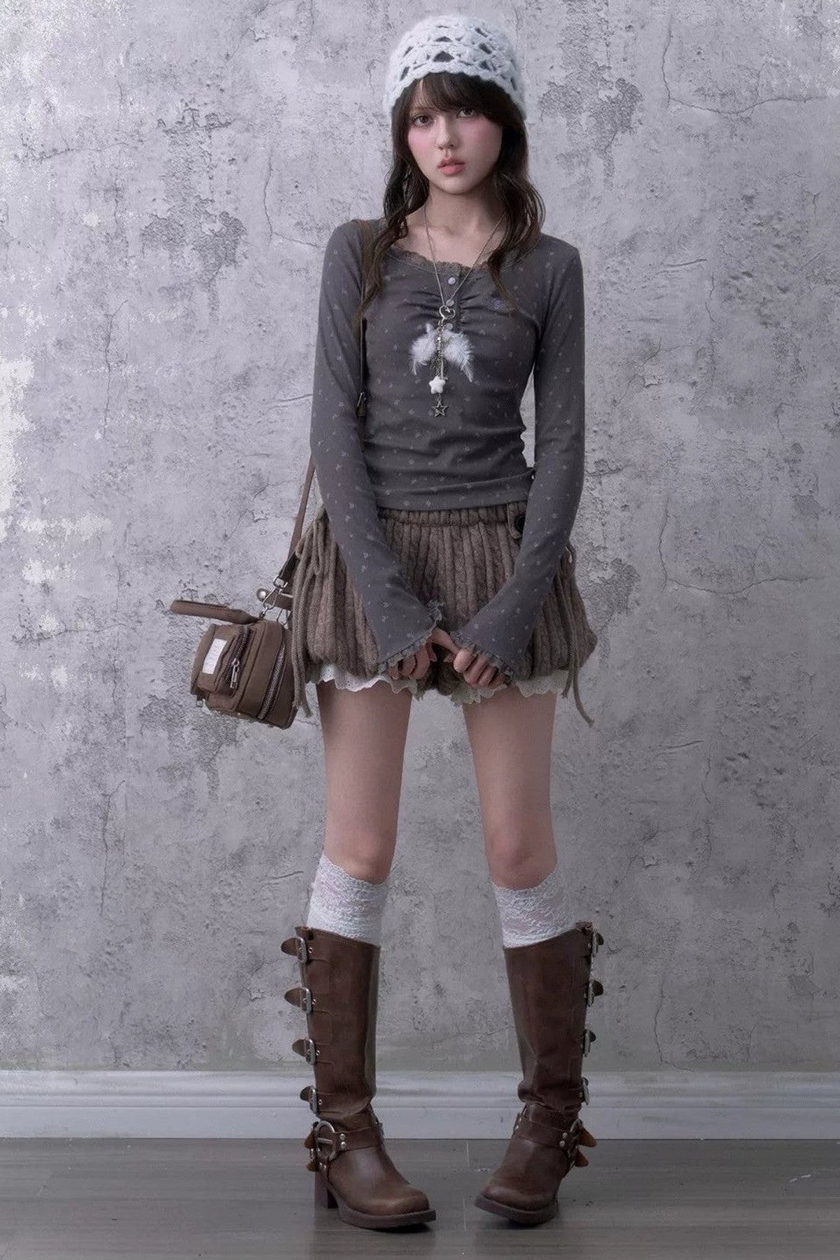 Soft Twist-Knit Lantern Shorts