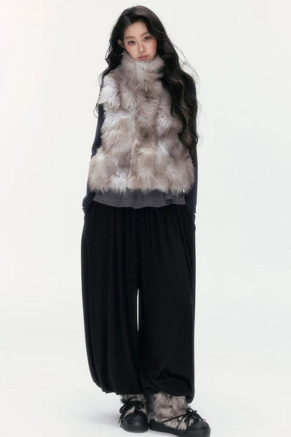 Milk Leopard Print Horn Button Vest
