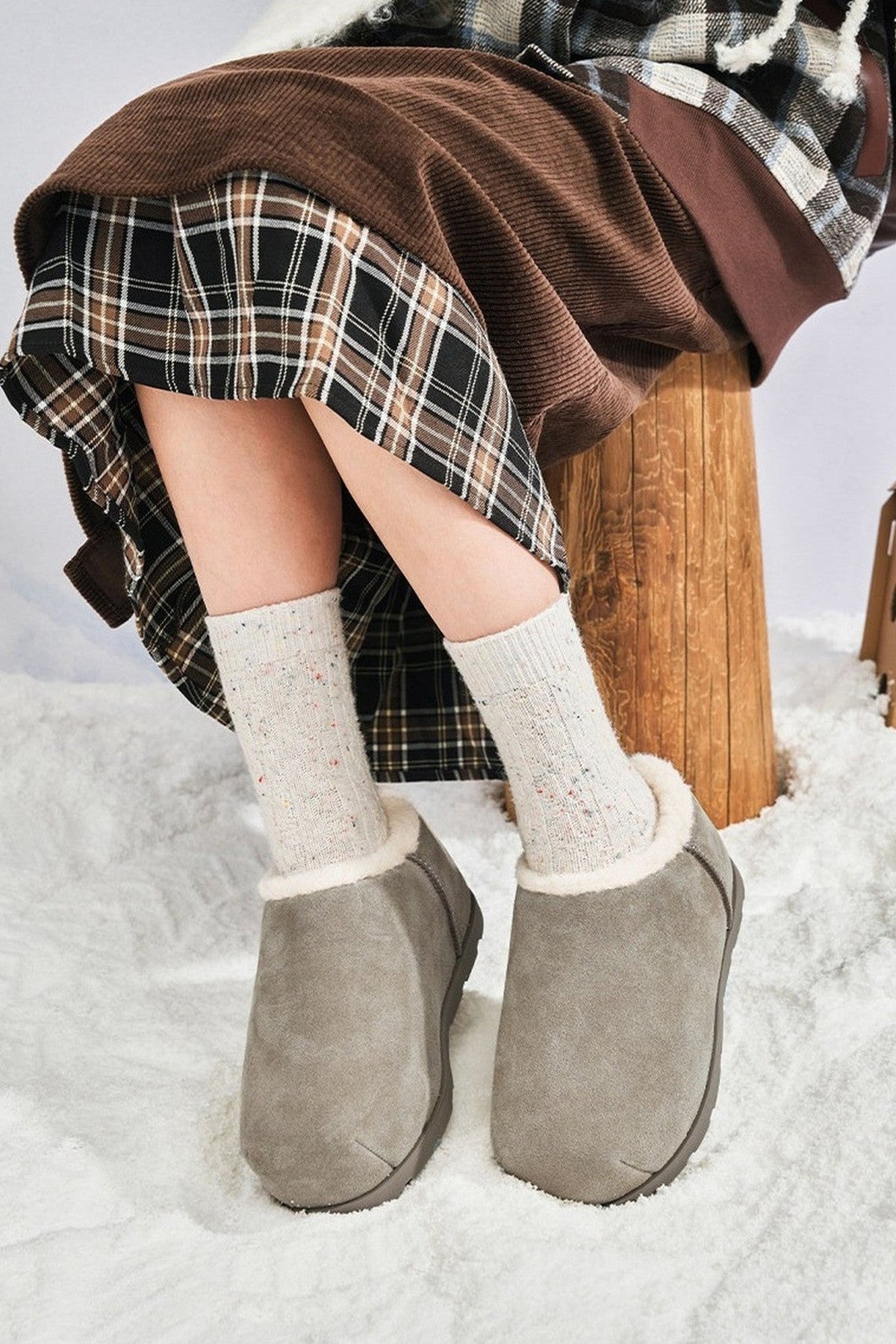 Flat Slip-On Fur Snow Boots