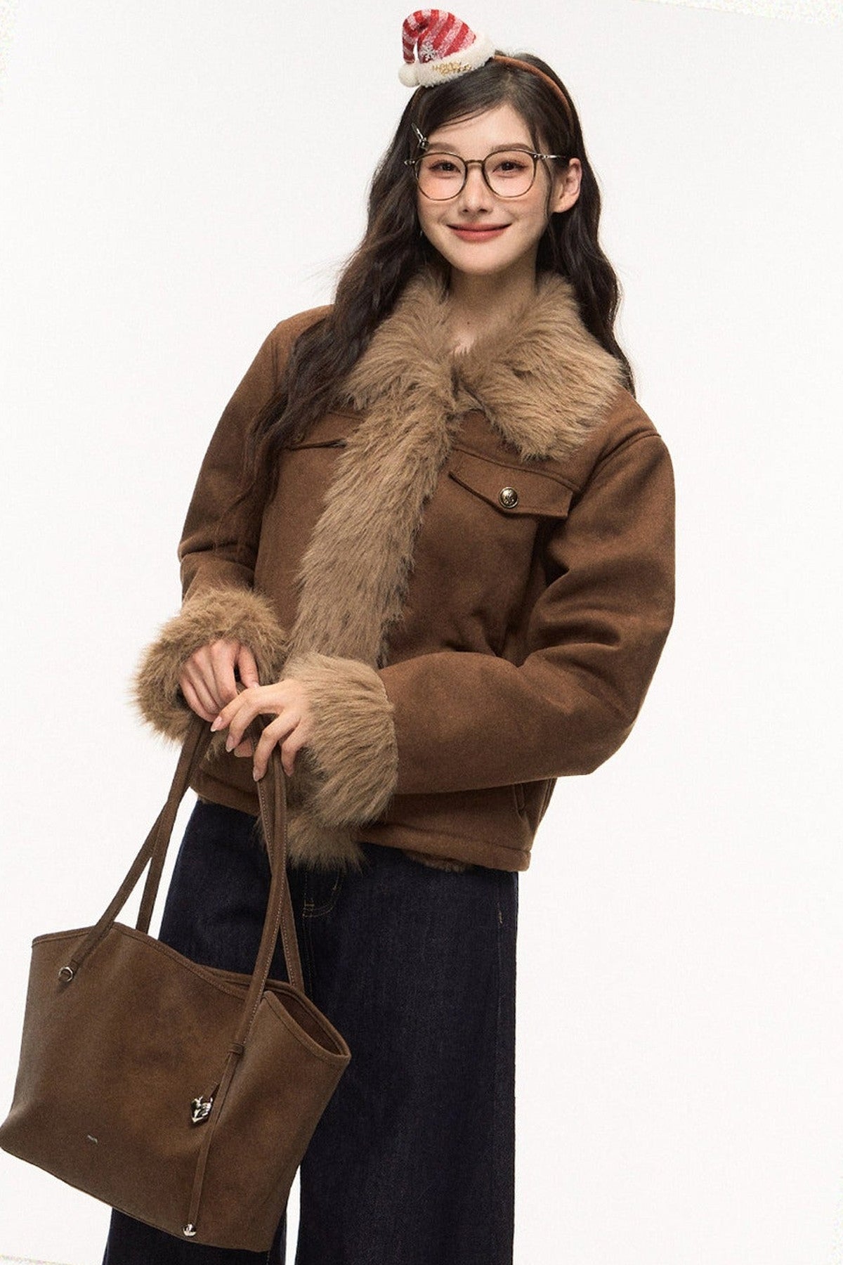 Brown Suede Jacket and Jeans Set-Up