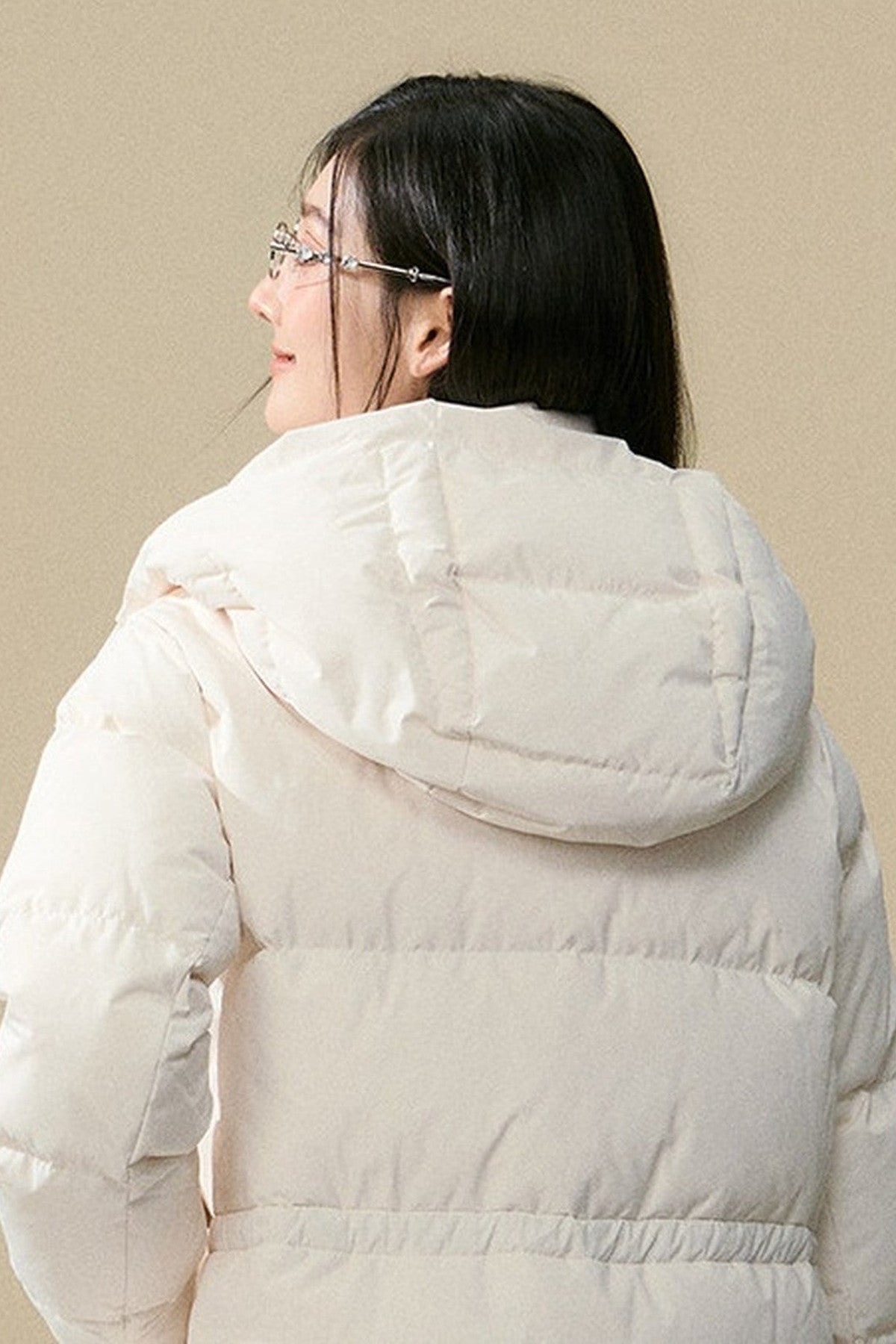 Loose Fit Hooded Duck Down Jacket