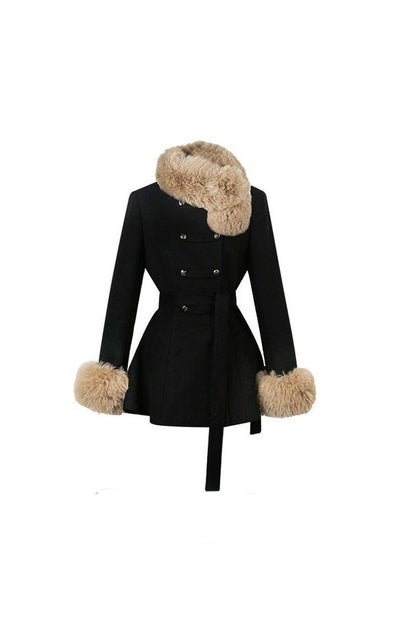 Rich Girl Style Cape Wool Coat Set-Up