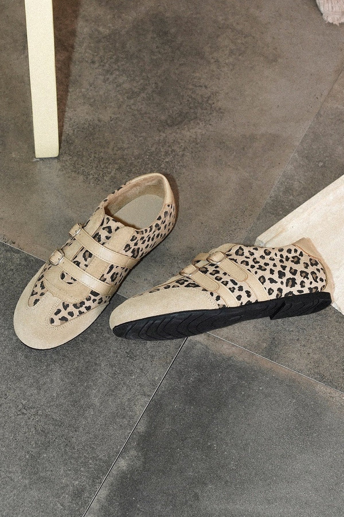 Brown Double Buckle Soft Sole Shoes
