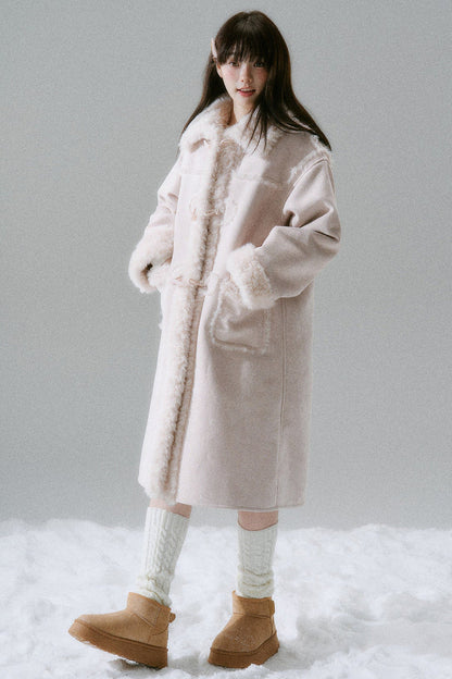 Manteau long à boutons en corne