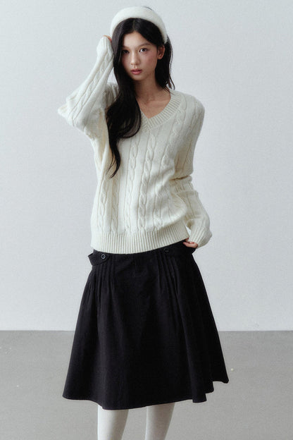 Wool Cable Knit Sweater