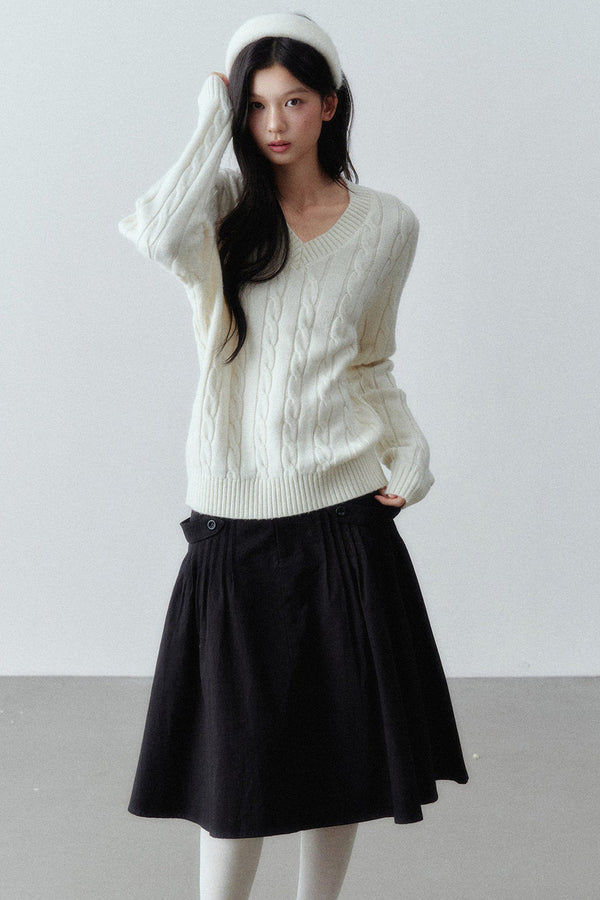 Wool Cable Knit Sweater