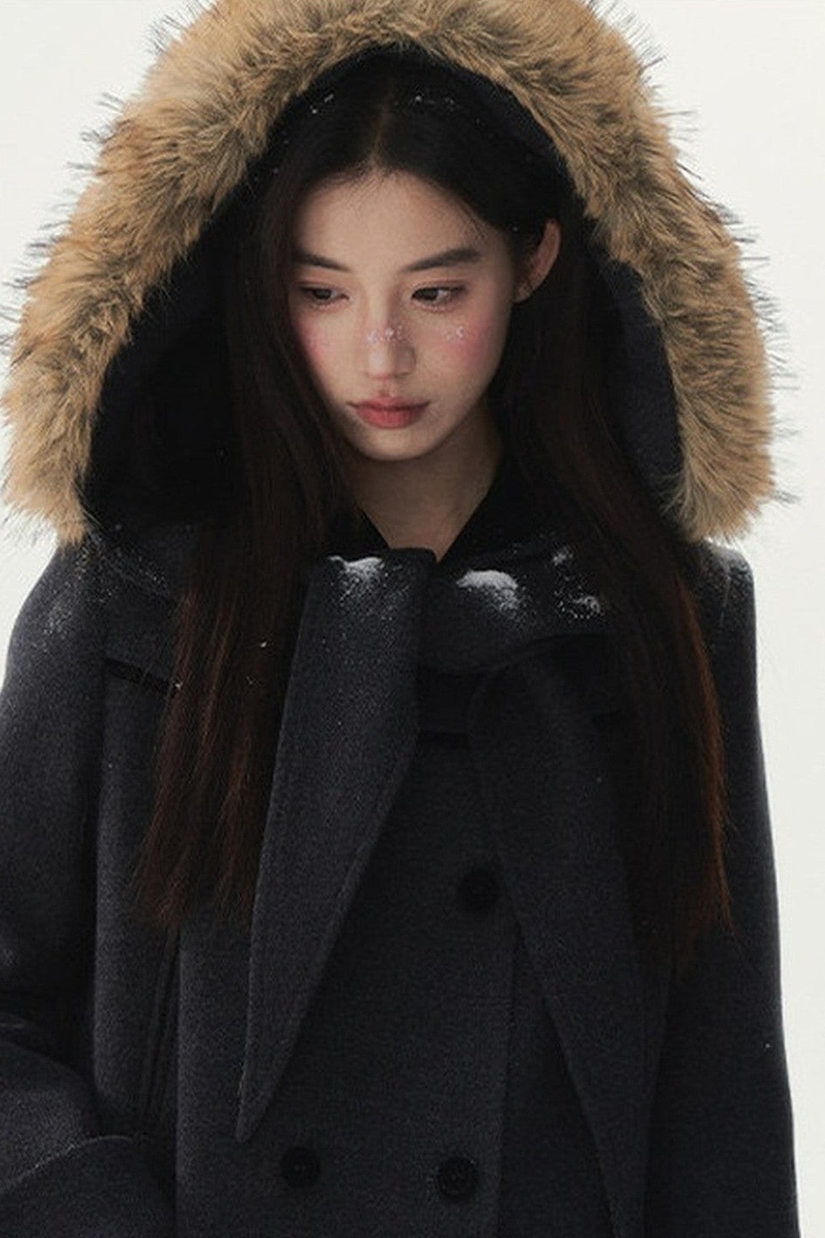 Dark Gray Doll Collar Coat