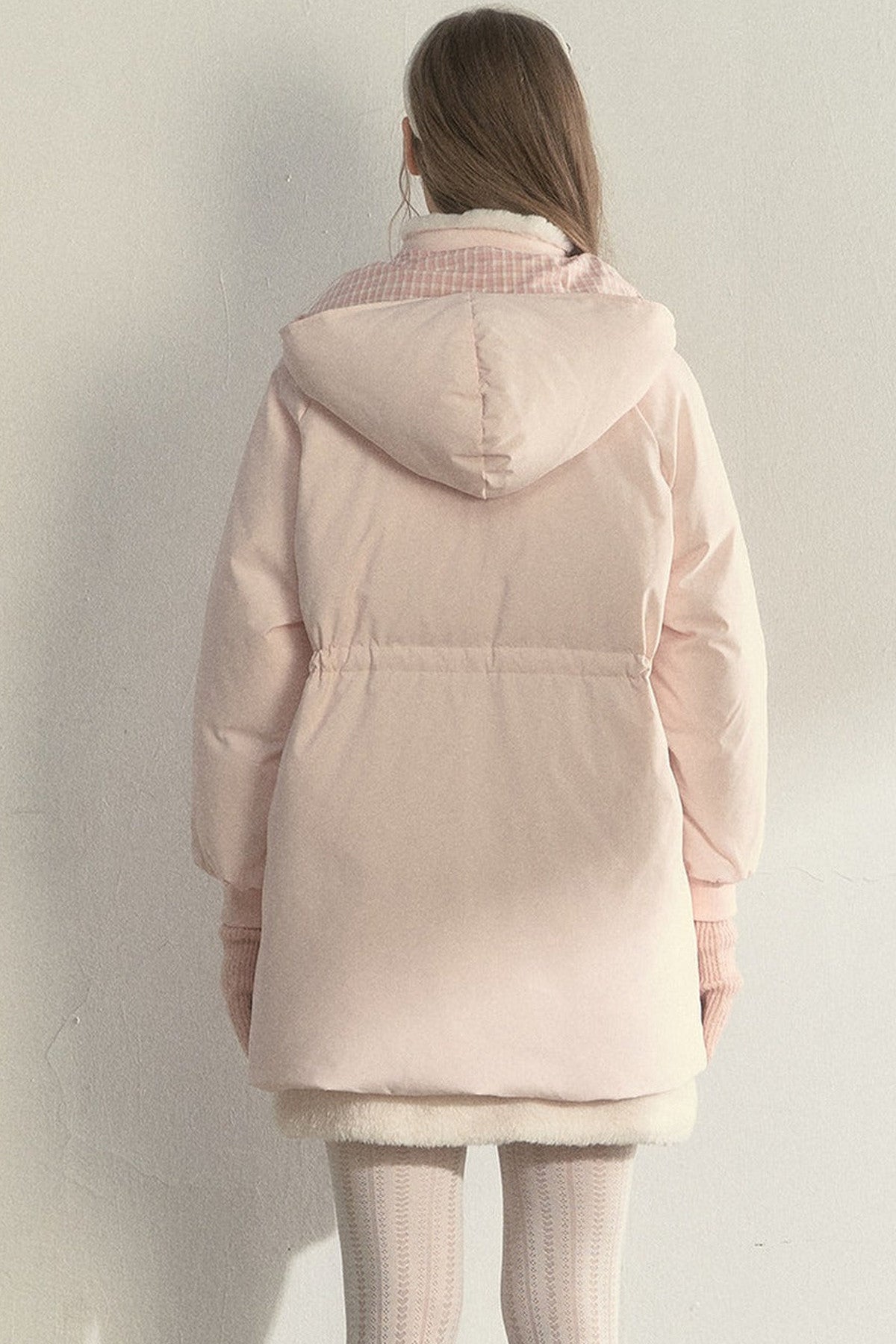 Cloud Scarf Hat Mid-Length Down Jacket