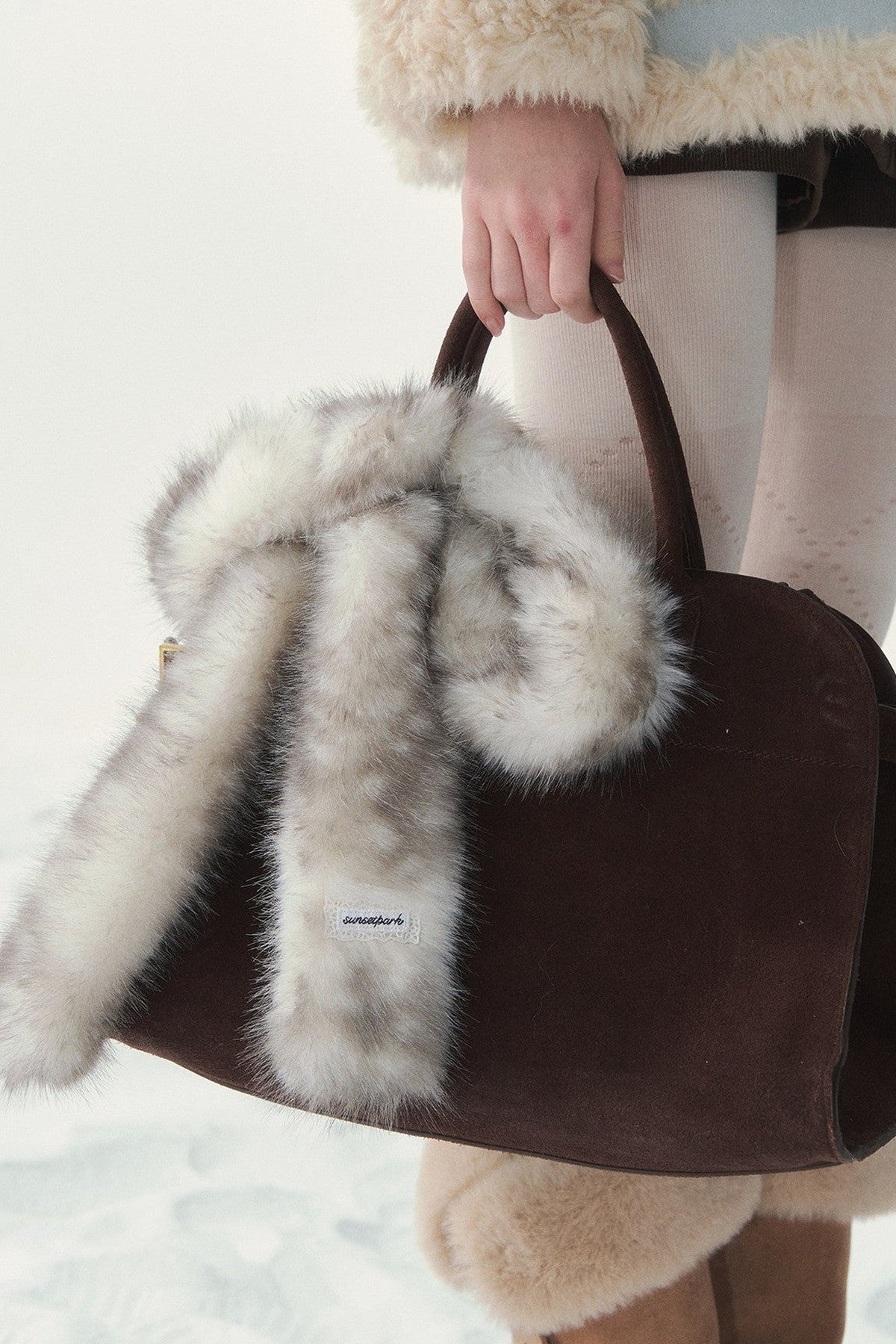 Fluffy Bambi Deer Faux Fur Scarf