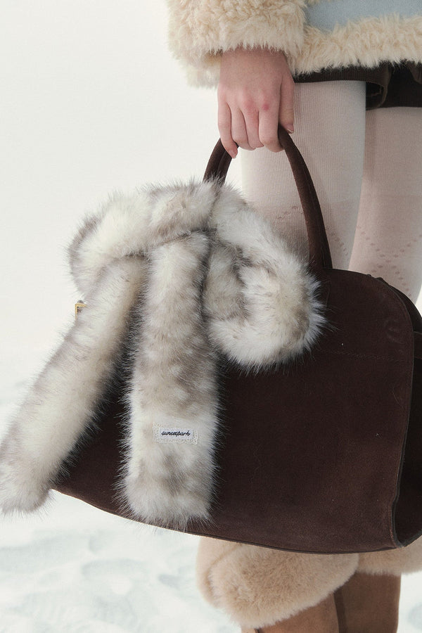 Fluffy Bambi Deer Faux Fur Scarf
