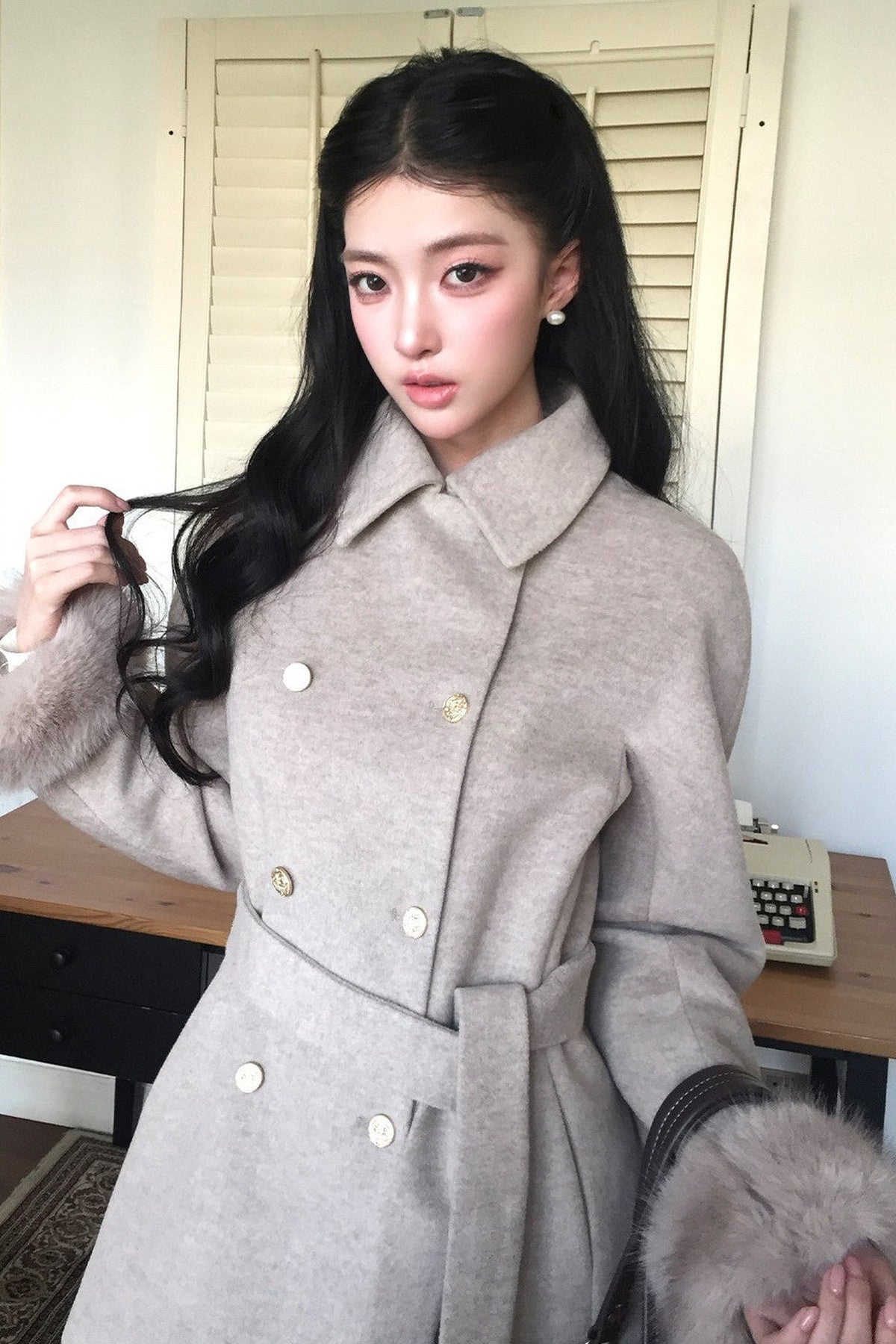 Slimming Lapel Woolen Coat