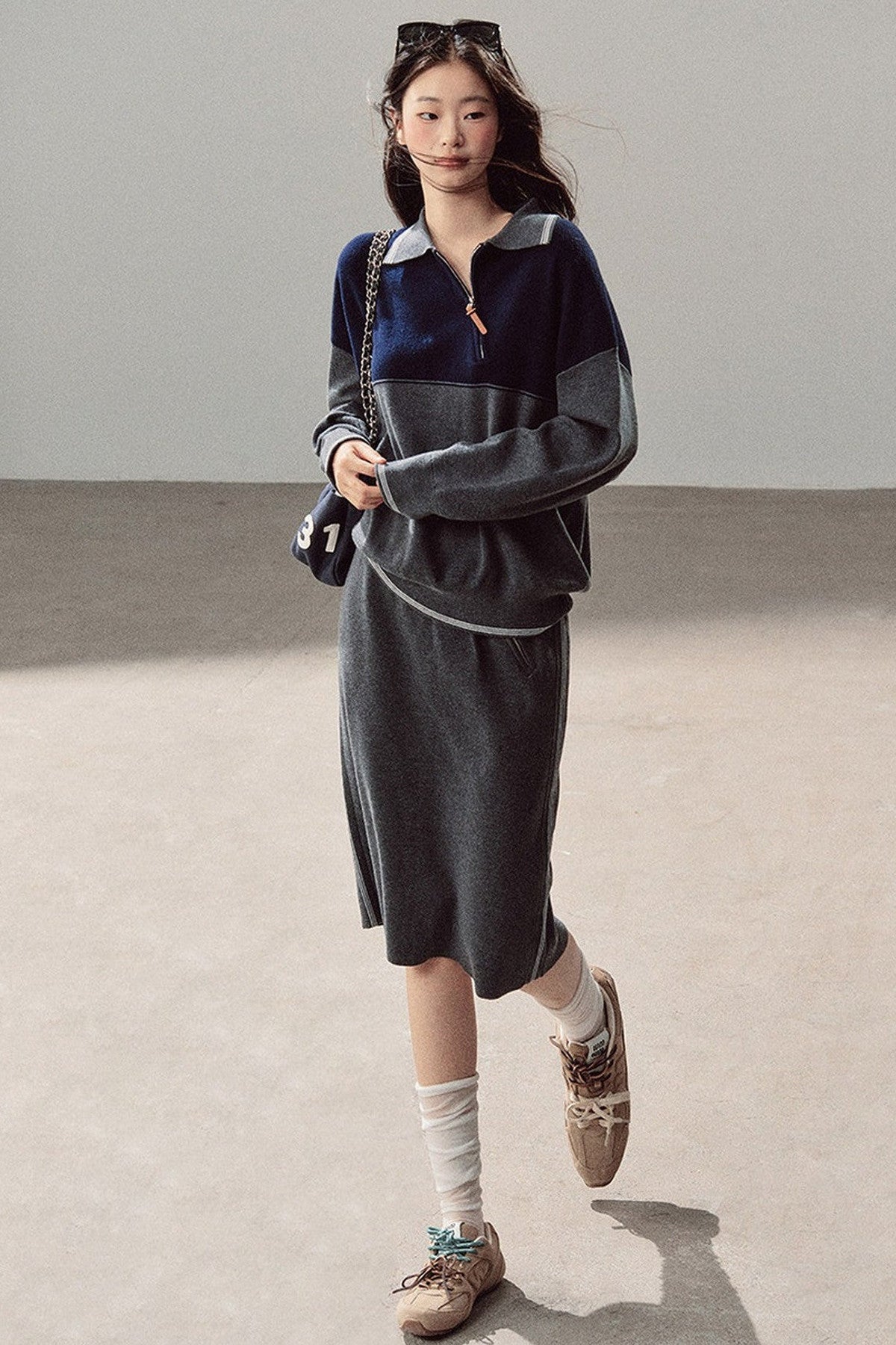 Wool Academy Style Top and Skirt Set-Up