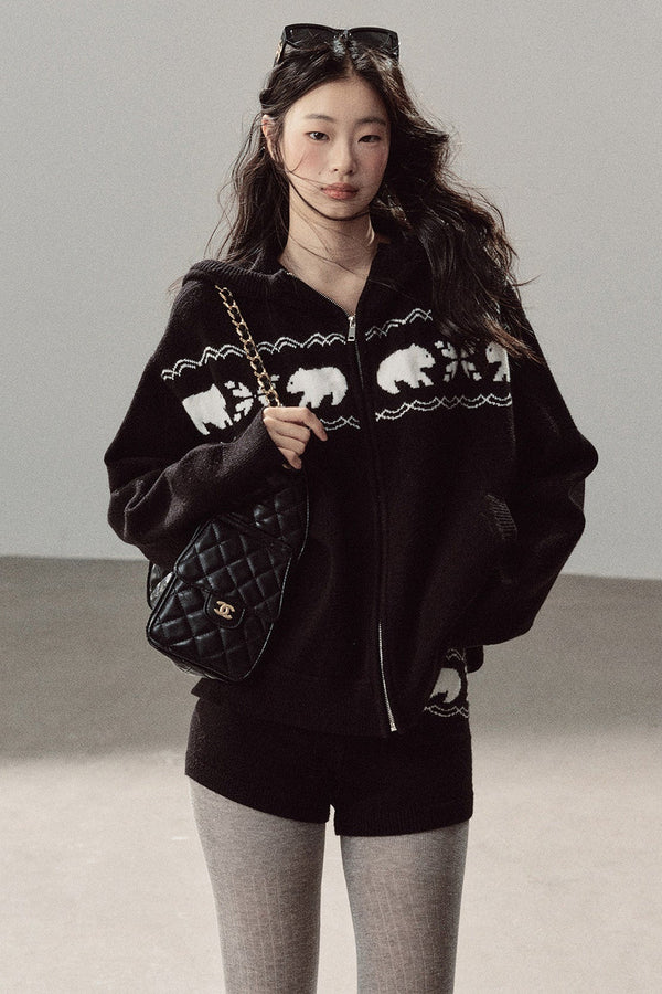 Hooded Jacket and Shorts Set-Up