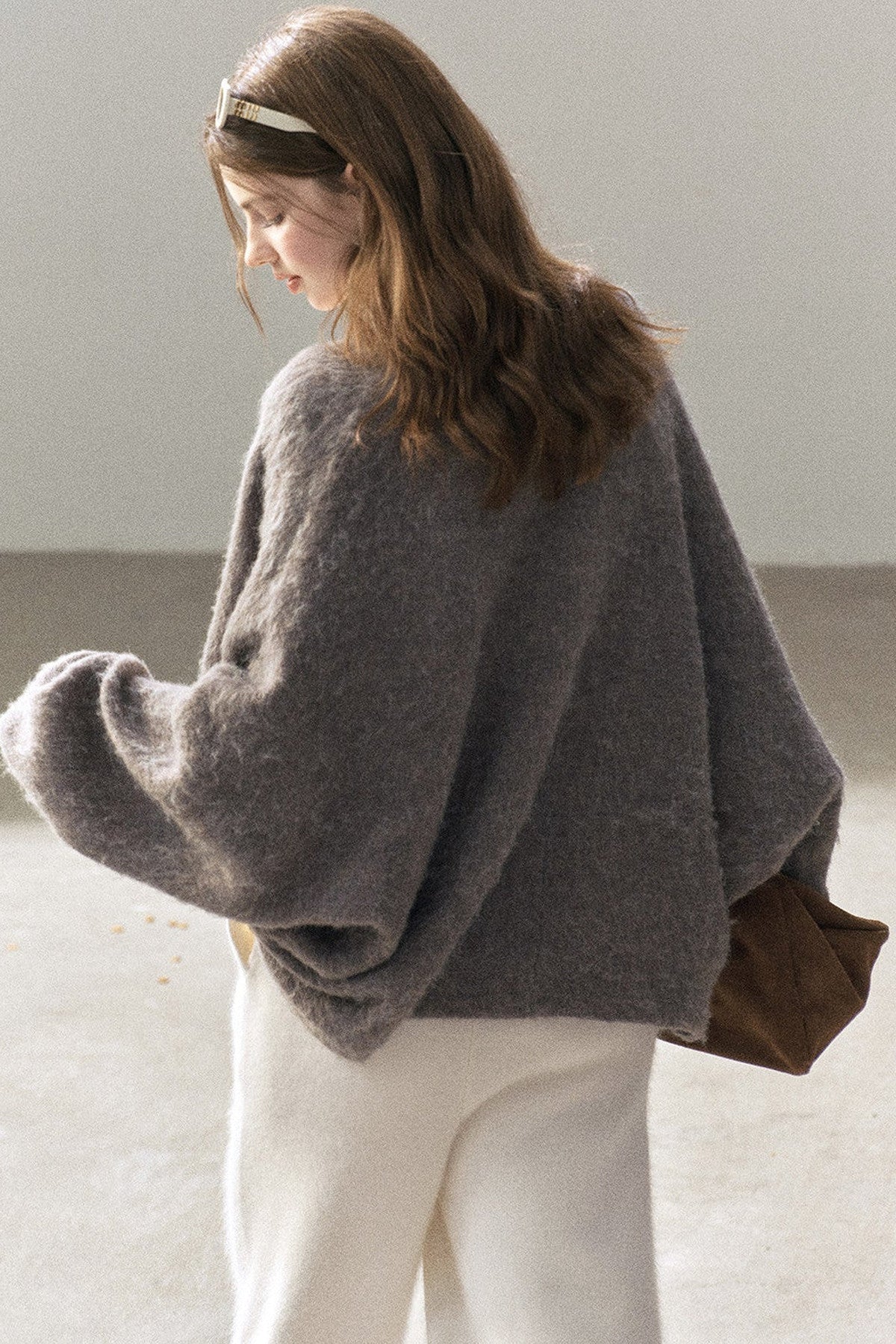 Shawl Wool Sweater And Camisole Set-Up