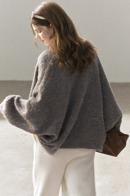 Shawl Wool Sweater And Camisole Set-Up