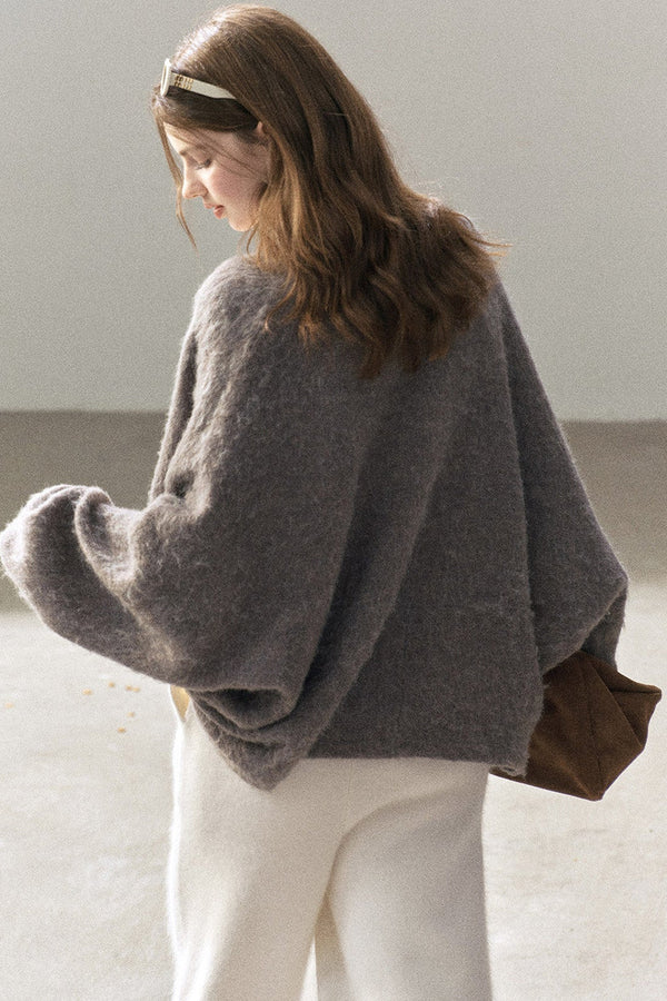 Shawl Wool Sweater And Camisole Set-Up