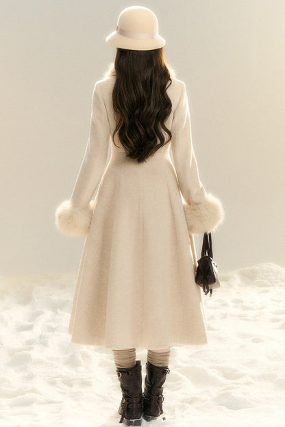 Oatmeal Camel Hepburn Style Long Coat