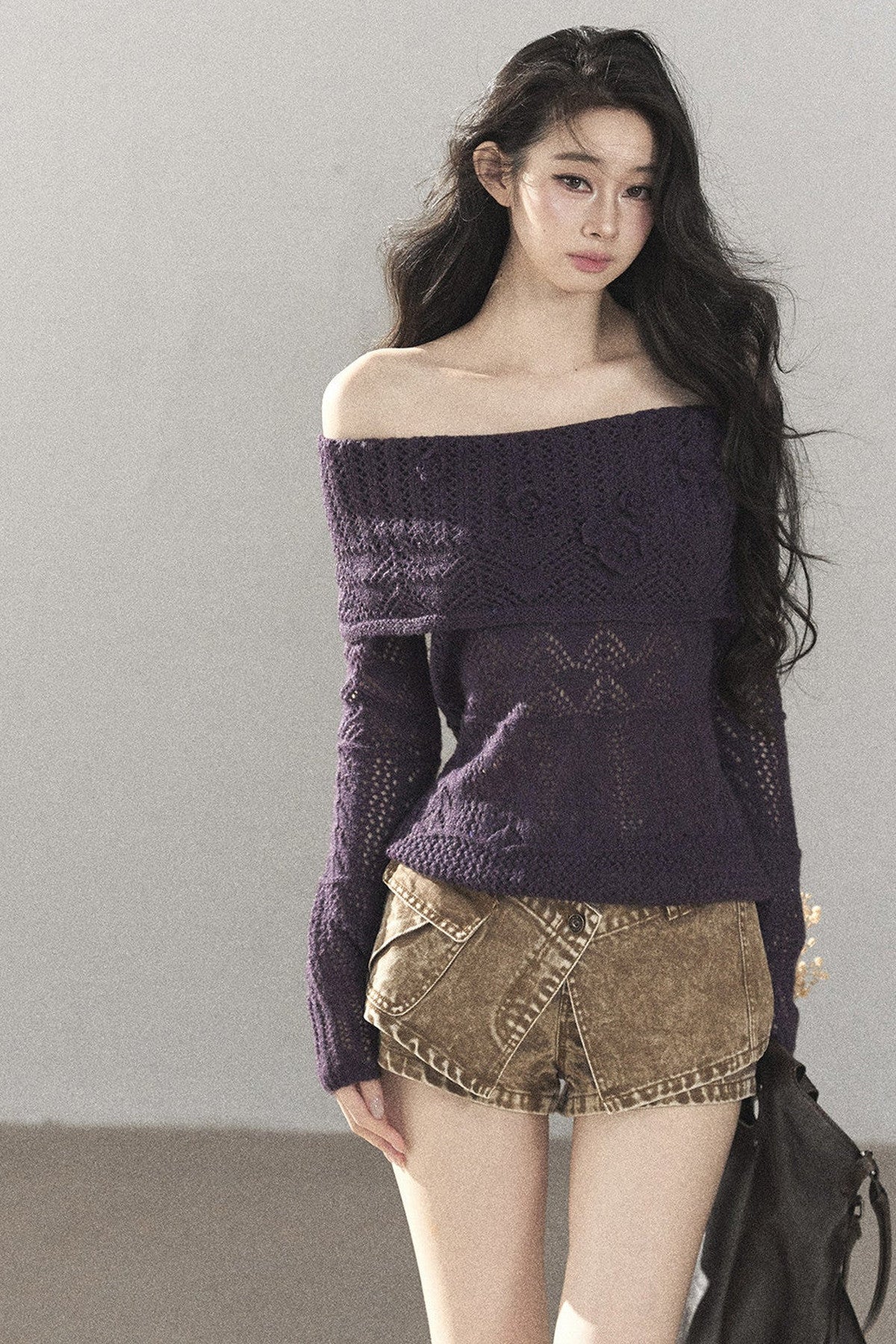 Pull en laine à fleurs