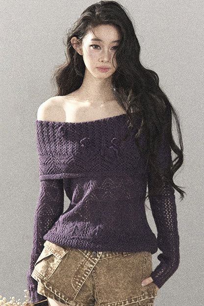 Pull en laine à fleurs