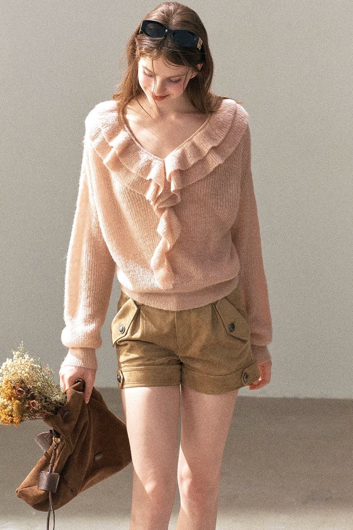 Ruffled Wool Sweater