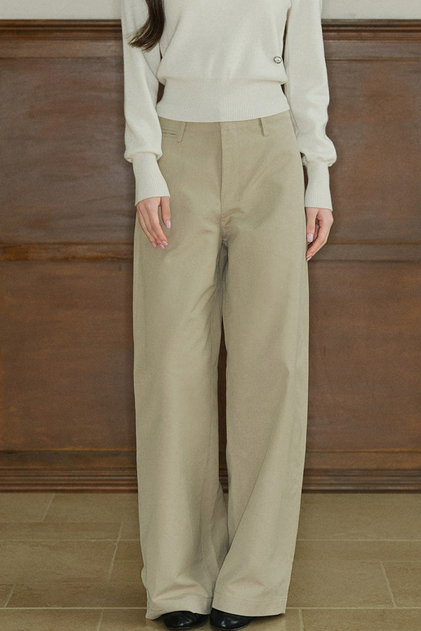 Pantalones de tiro bajo y pierna ancha