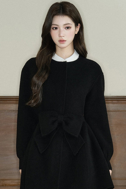 Bow Knot Woolen Jacket