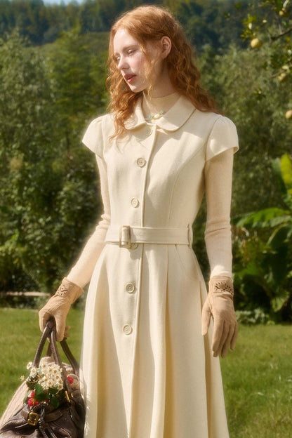 Retro Wool Doll Collar Dress