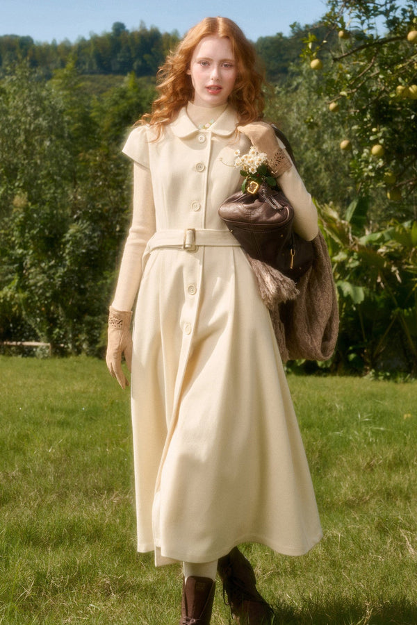 Retro Wool Doll Collar Dress