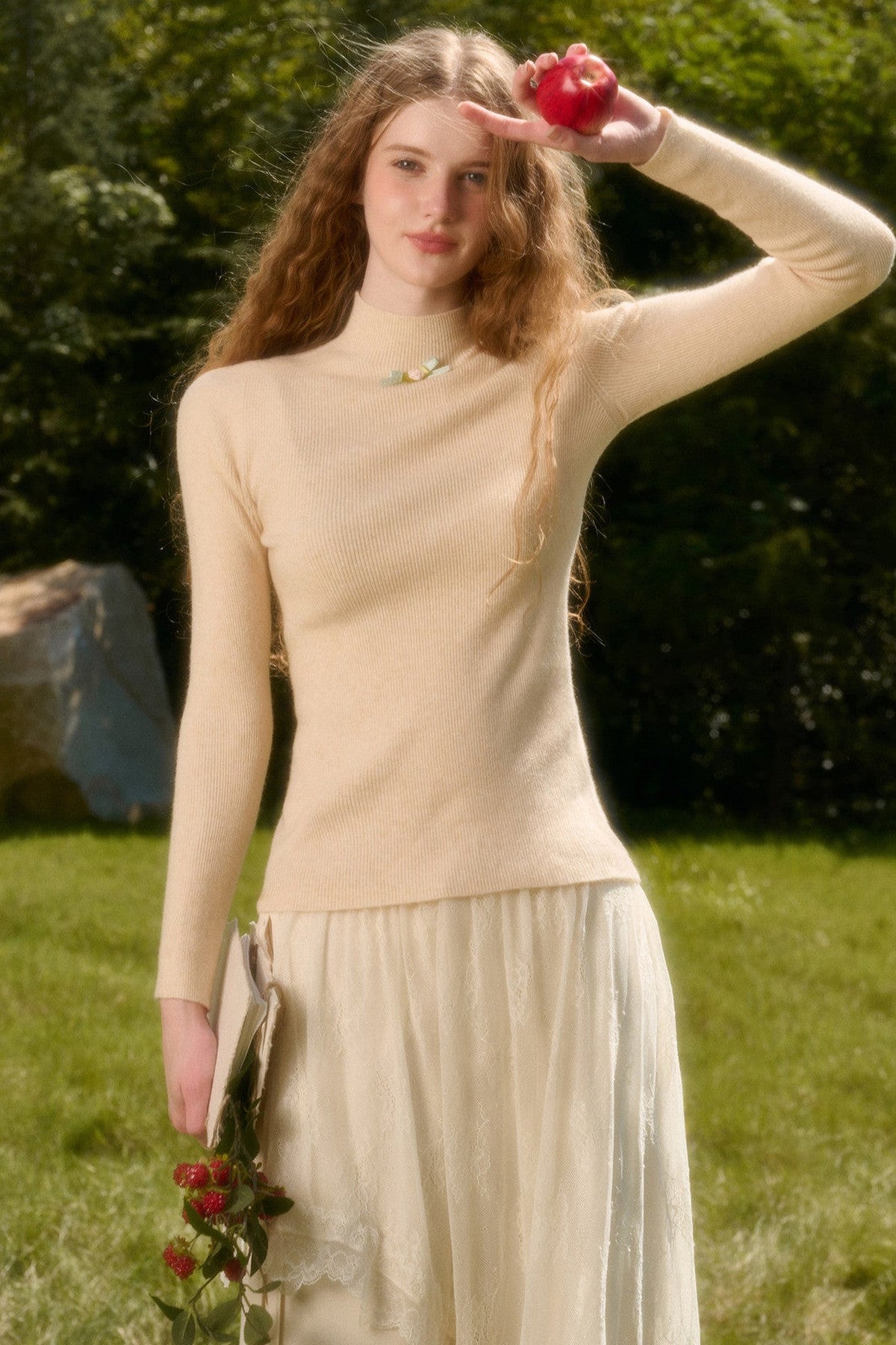 Maglione a maglia con fiocco