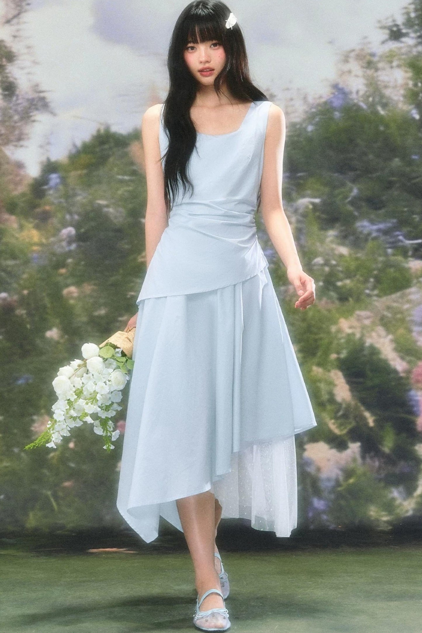 Versatile Square-Neck Patchwork Dress