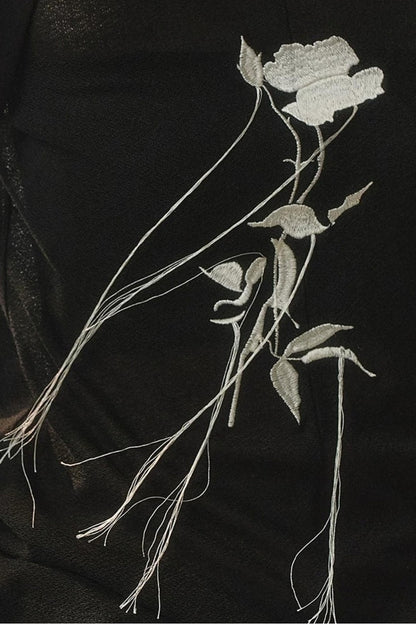 Top in Maglia con Ricamo Rose