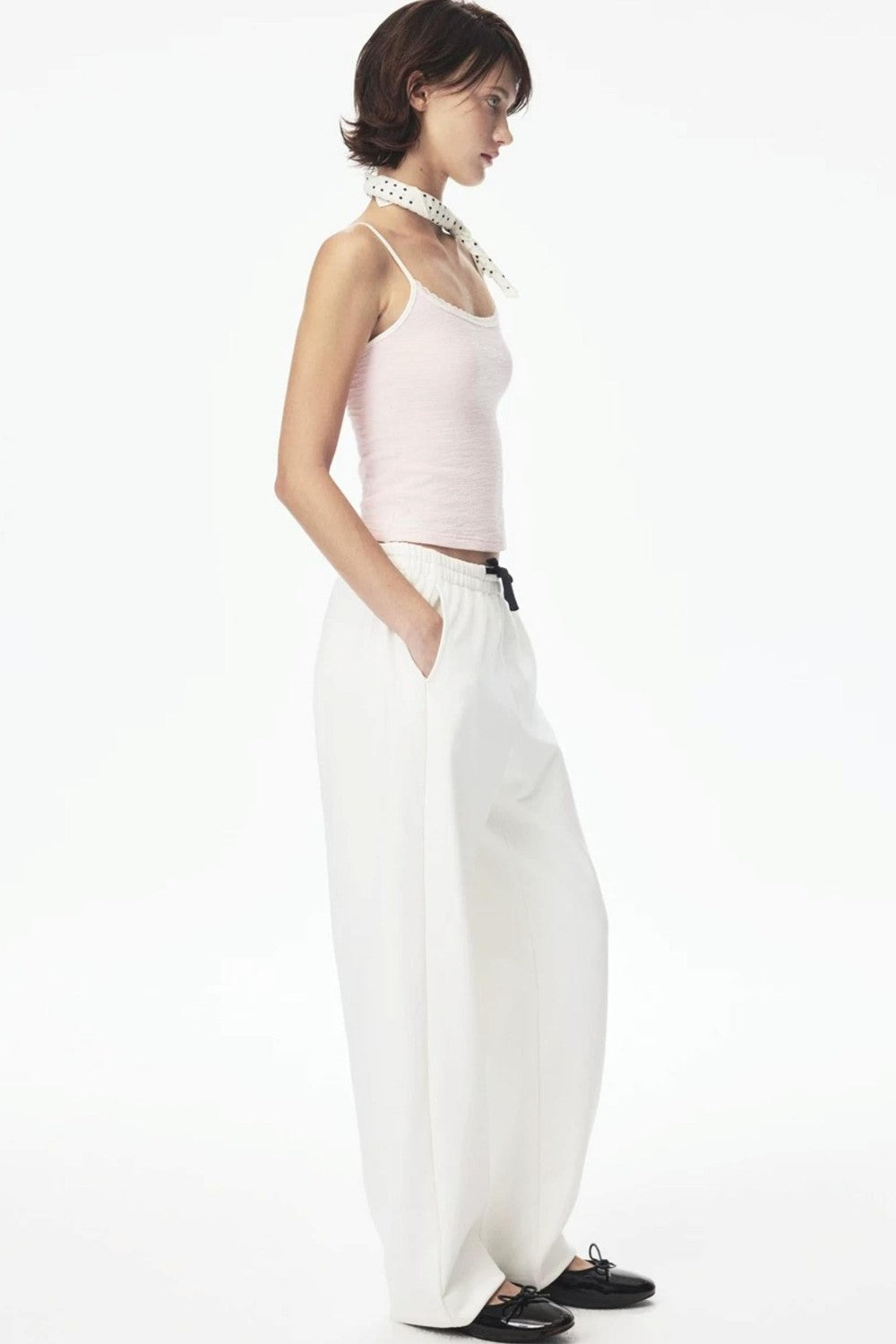 Canotta in pizzo con color-blocking