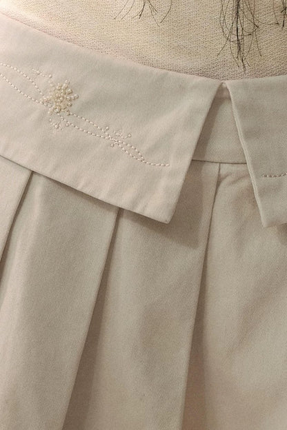 Starry Embroidered Pleated Skirt