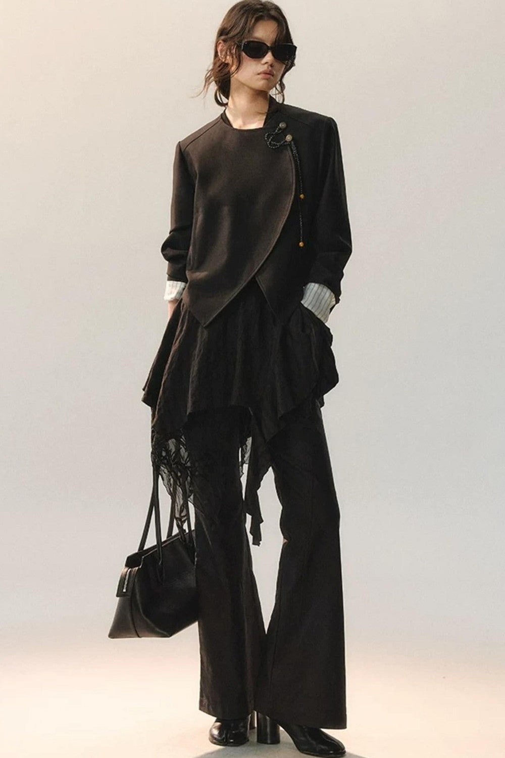 Pantalon Irrégulier à Dentelle Détachable