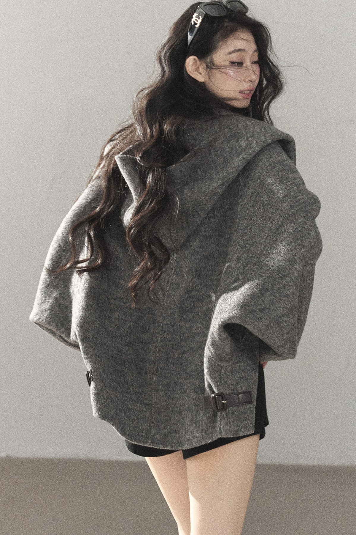 Double-Sided Cashmere Hooded Coat