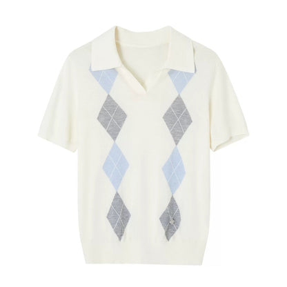 Diamond Color-Block Polo