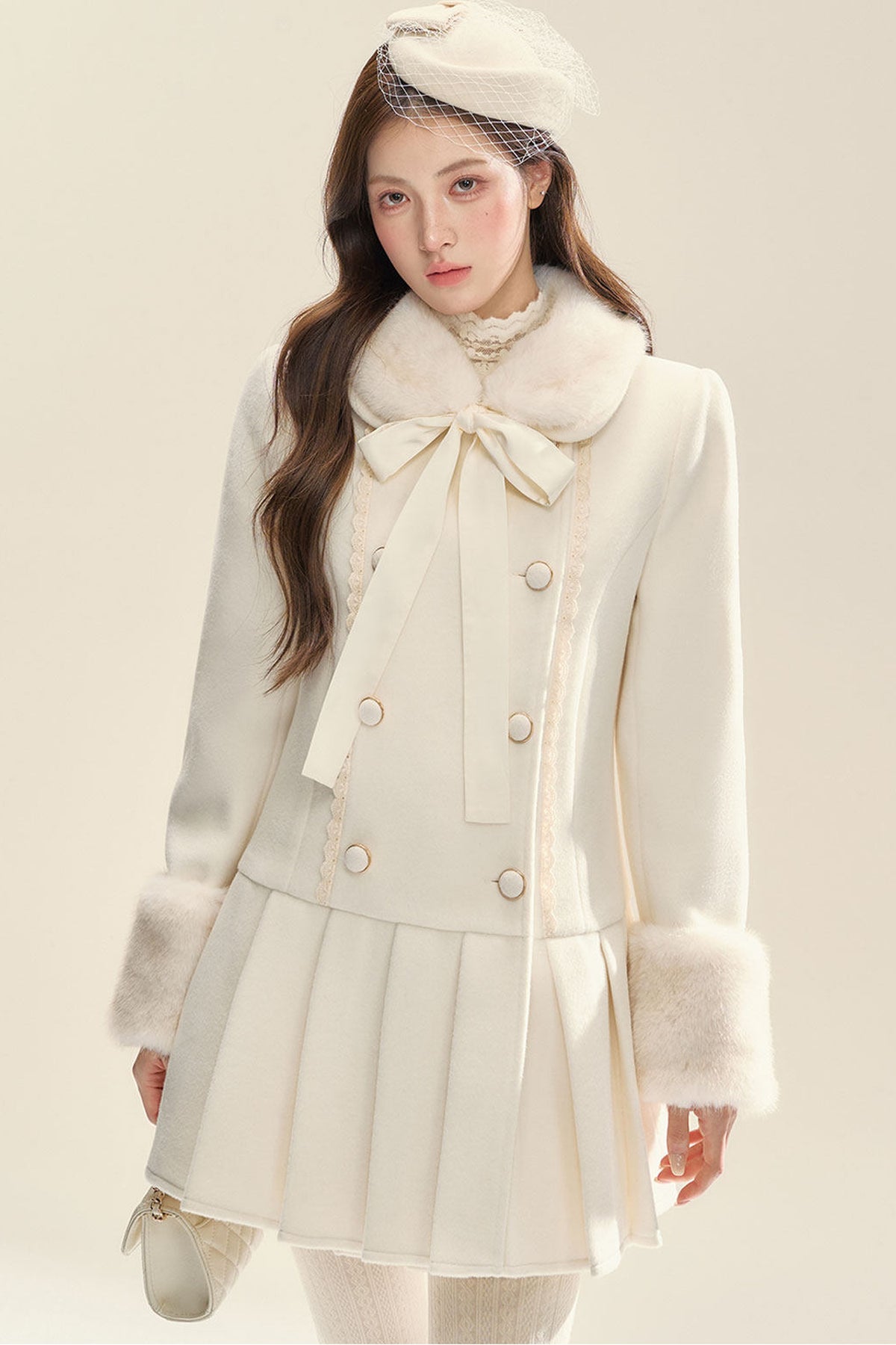 White Double Breasted Coat