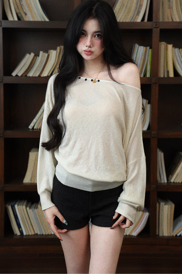 Loose Long Sleeve Drop Shoulder Pullover Sweater